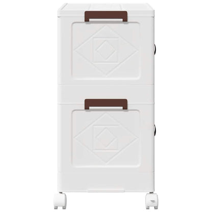 Scatola Portaoggetti con Ruote 2 Livelli 75 L 64x40x76 cm - homemem39