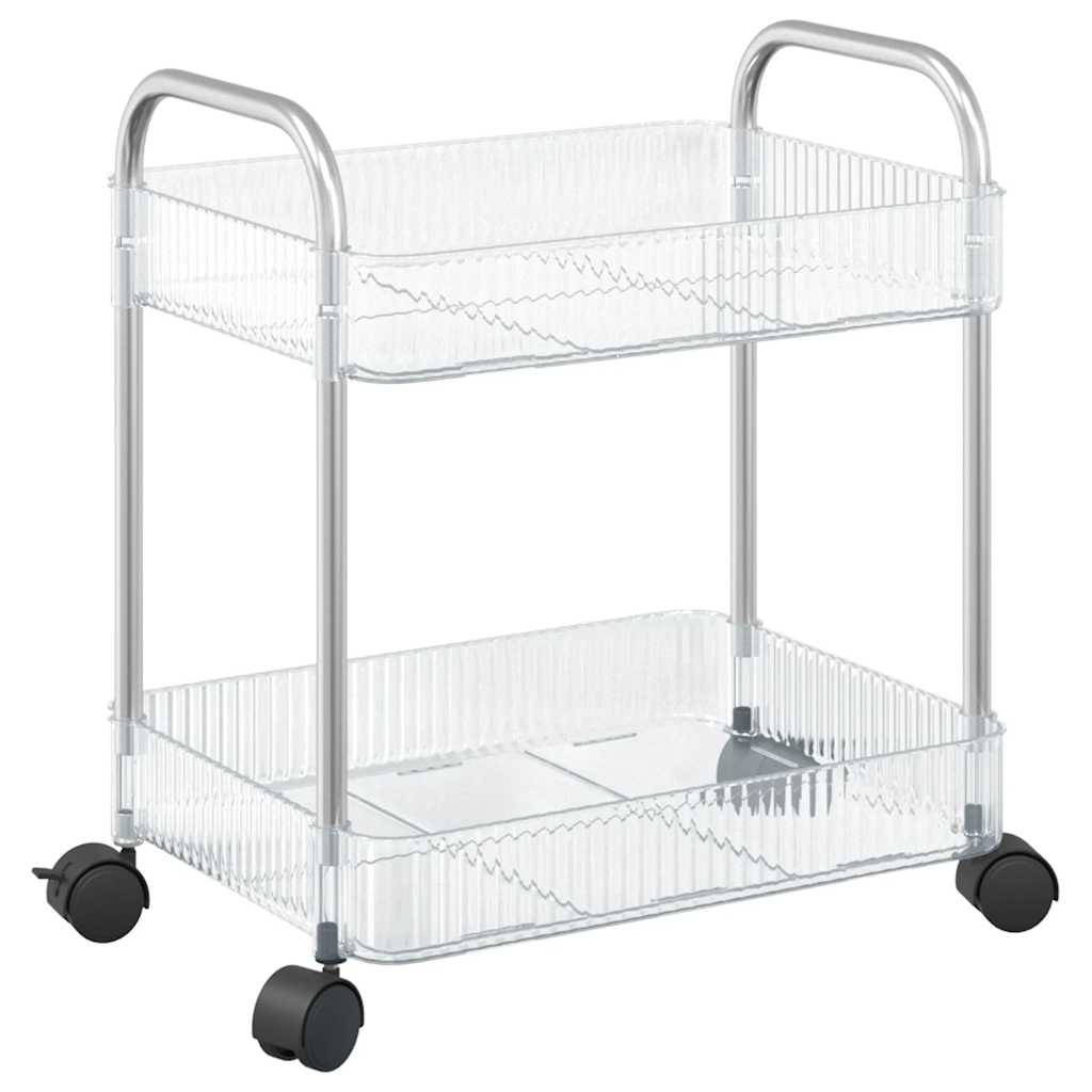 Carrello Portaoggetti a 2 Livelli 37x27,5x43,5 cm in Acrilico