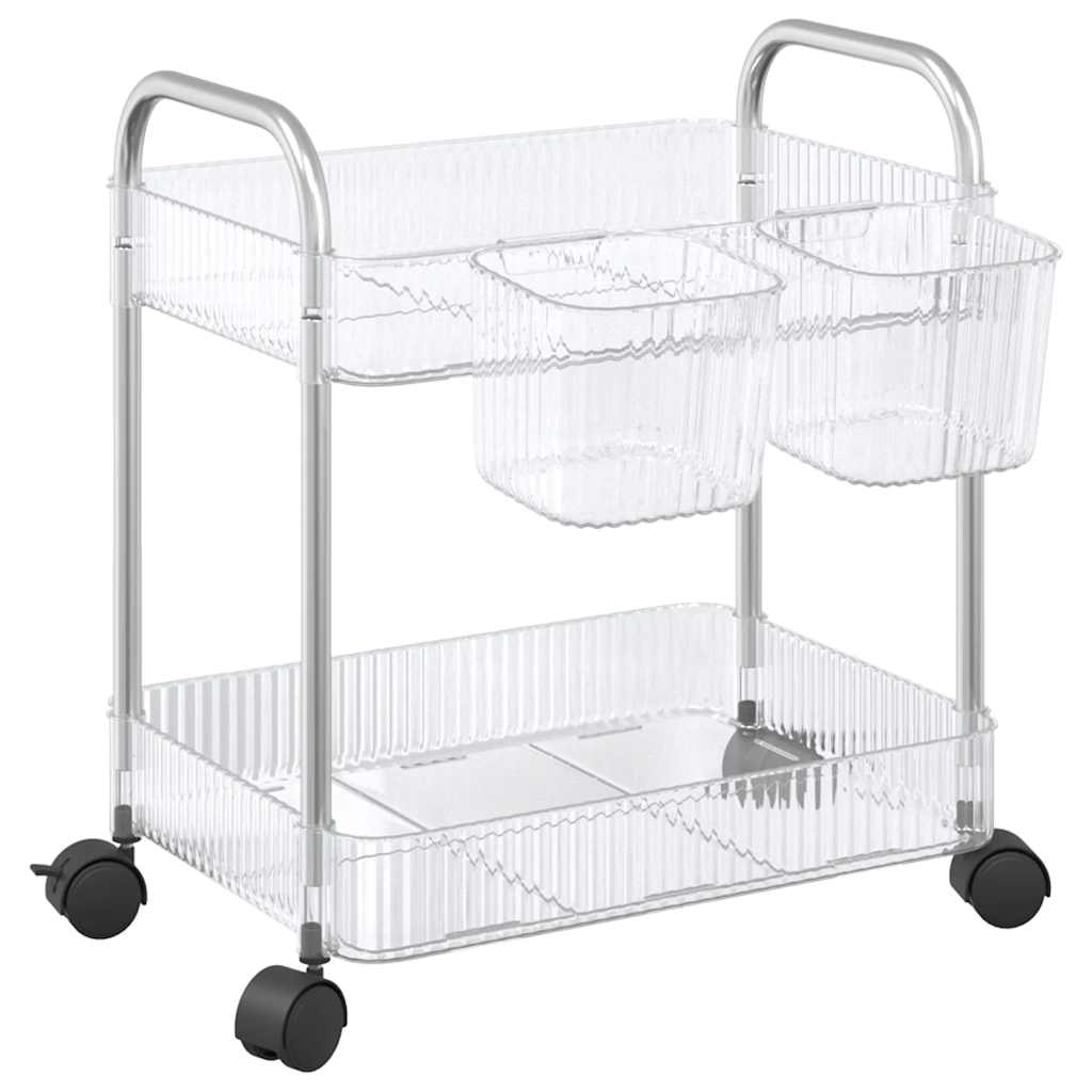 Carrello Portaoggetti a 2 Livelli 37x27,5x43,5 cm in Acrilico