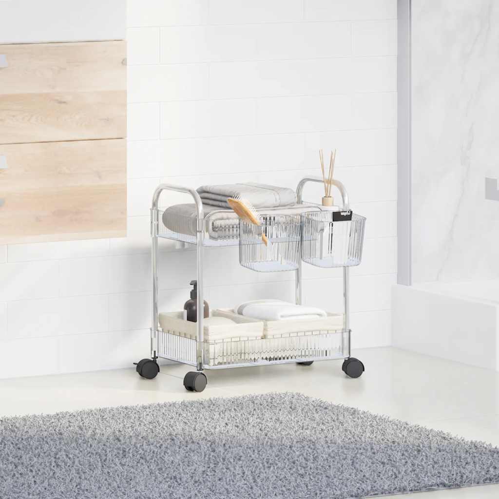 Carrello Portaoggetti a 2 Livelli 37x27,5x43,5 cm in Acrilico