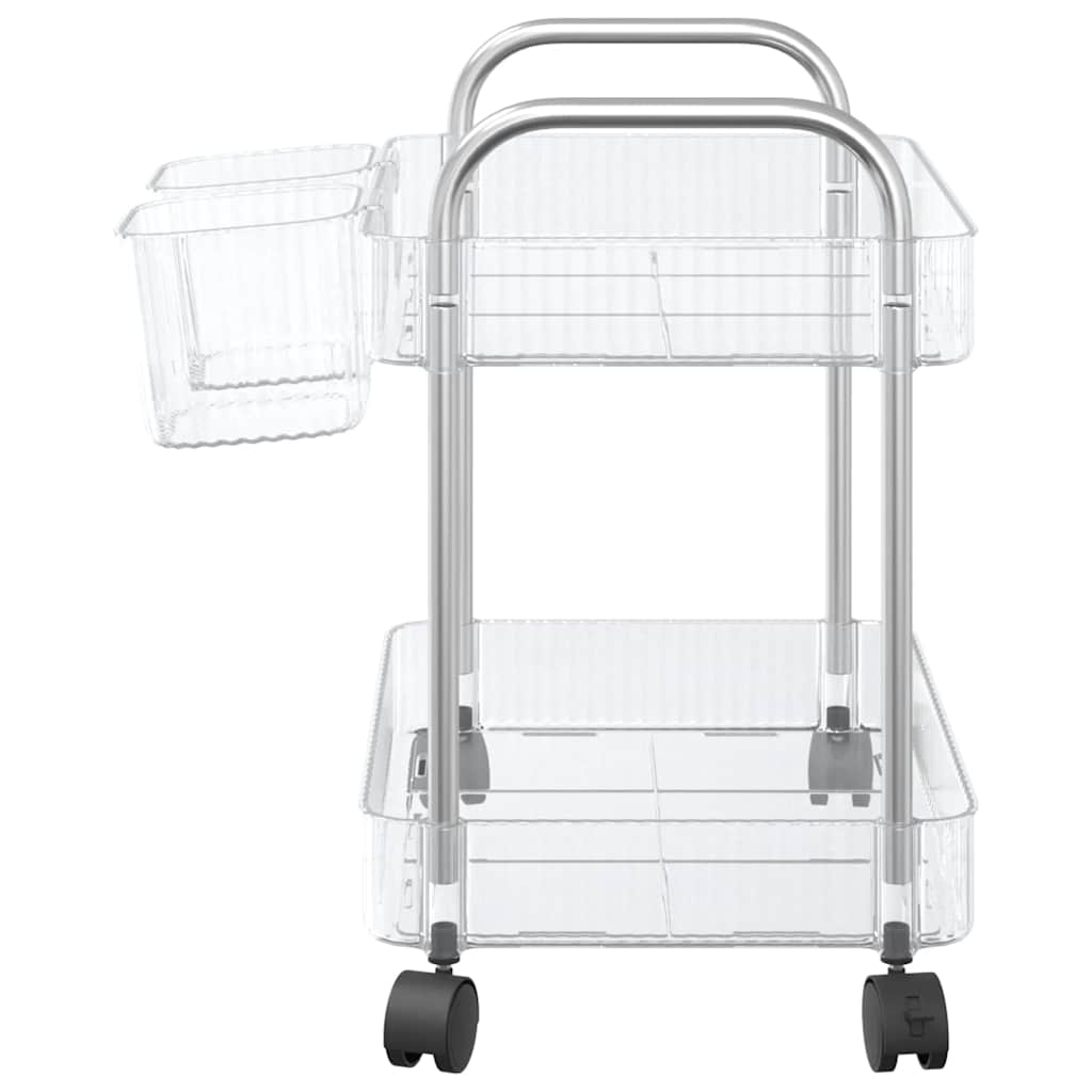 Carrello Portaoggetti a 2 Livelli 37x27,5x43,5 cm in Acrilico