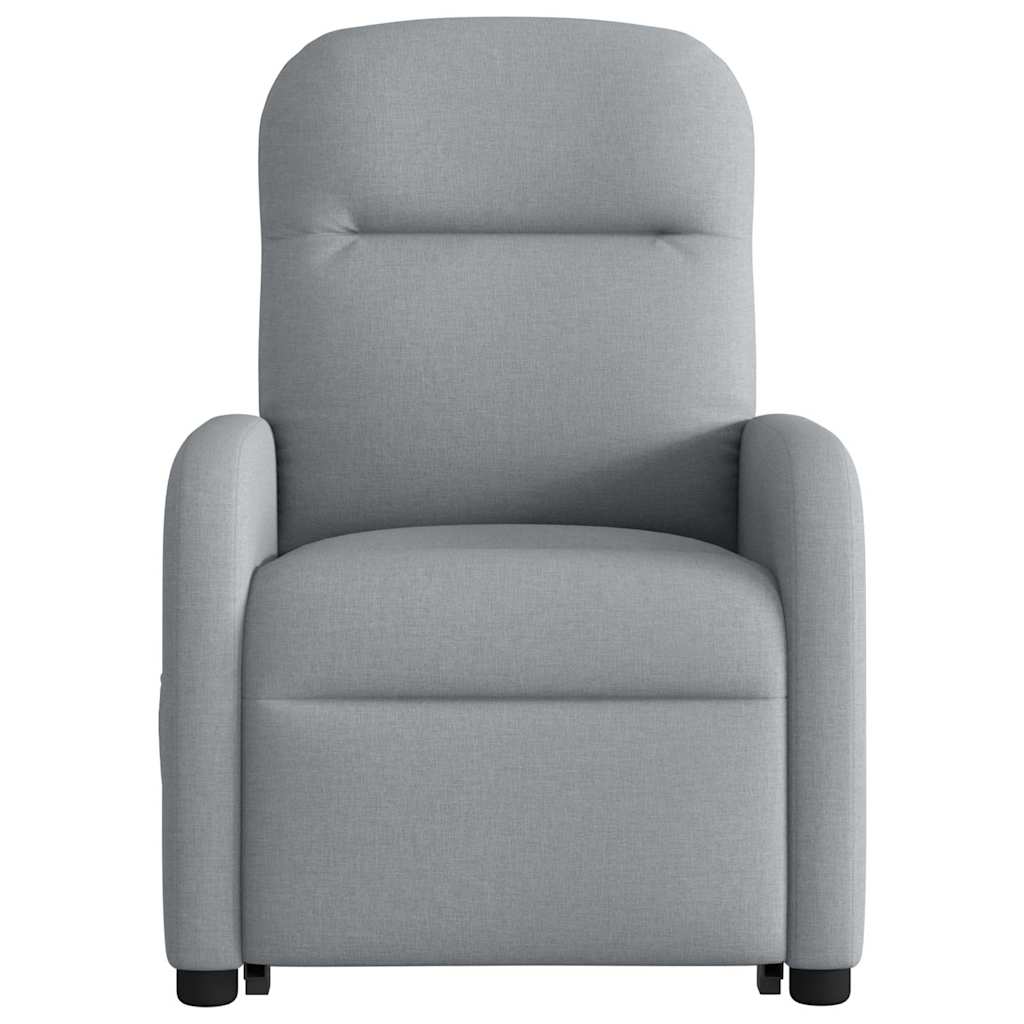 Poltrona Alzapersona Massaggi Reclinabile Grigio Chiaro Tessuto