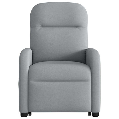 Poltrona Alzapersona Massaggi Reclinabile Grigio Chiaro Tessuto