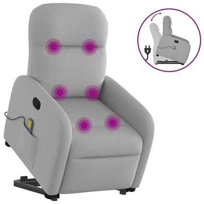 Poltrona Alzapersona Massaggi Reclinabile Grigio Nuvola Tessuto | homemem39