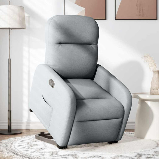 Poltrona Reclinante Alzapersona Elettrica Grigio Chiaro Tessuto