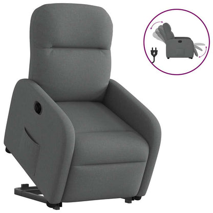 Poltrona Alzapersona Reclinabile Elettrica Grigio Scuro Tessuto