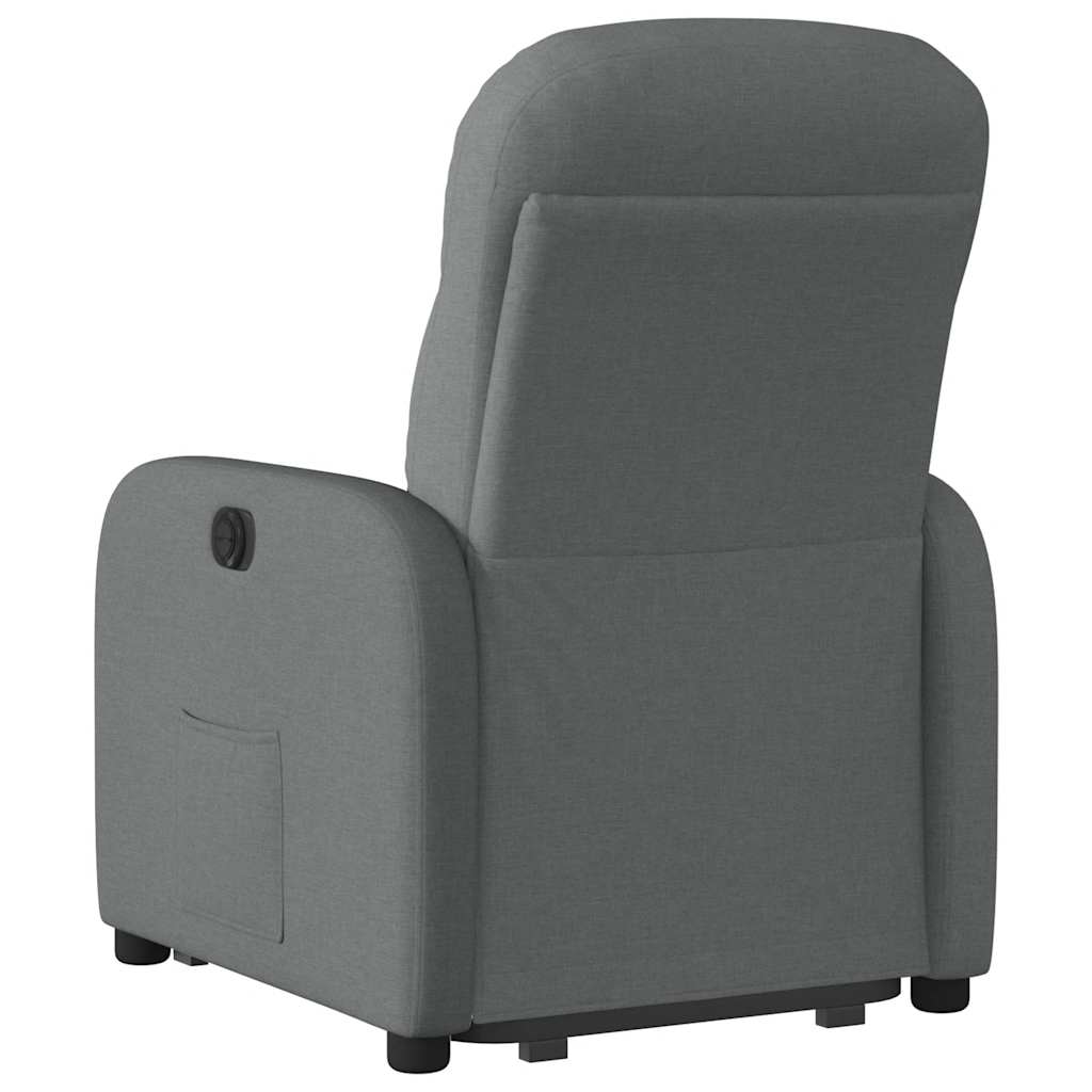 Poltrona Alzapersona Reclinabile Elettrica Grigio Scuro Tessuto