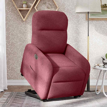 Poltrona Alzapersona Reclinabile Elettrica Rosso Vino Tessuto