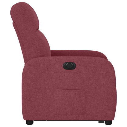 Poltrona Alzapersona Reclinabile Elettrica Rosso Vino Tessuto