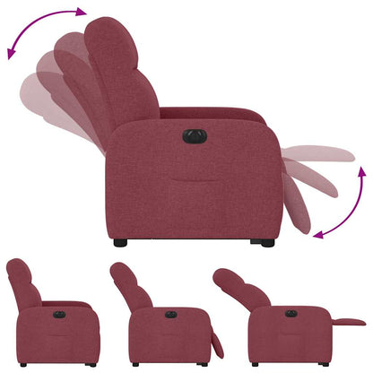 Poltrona Alzapersona Reclinabile Elettrica Rosso Vino Tessuto | homemem39