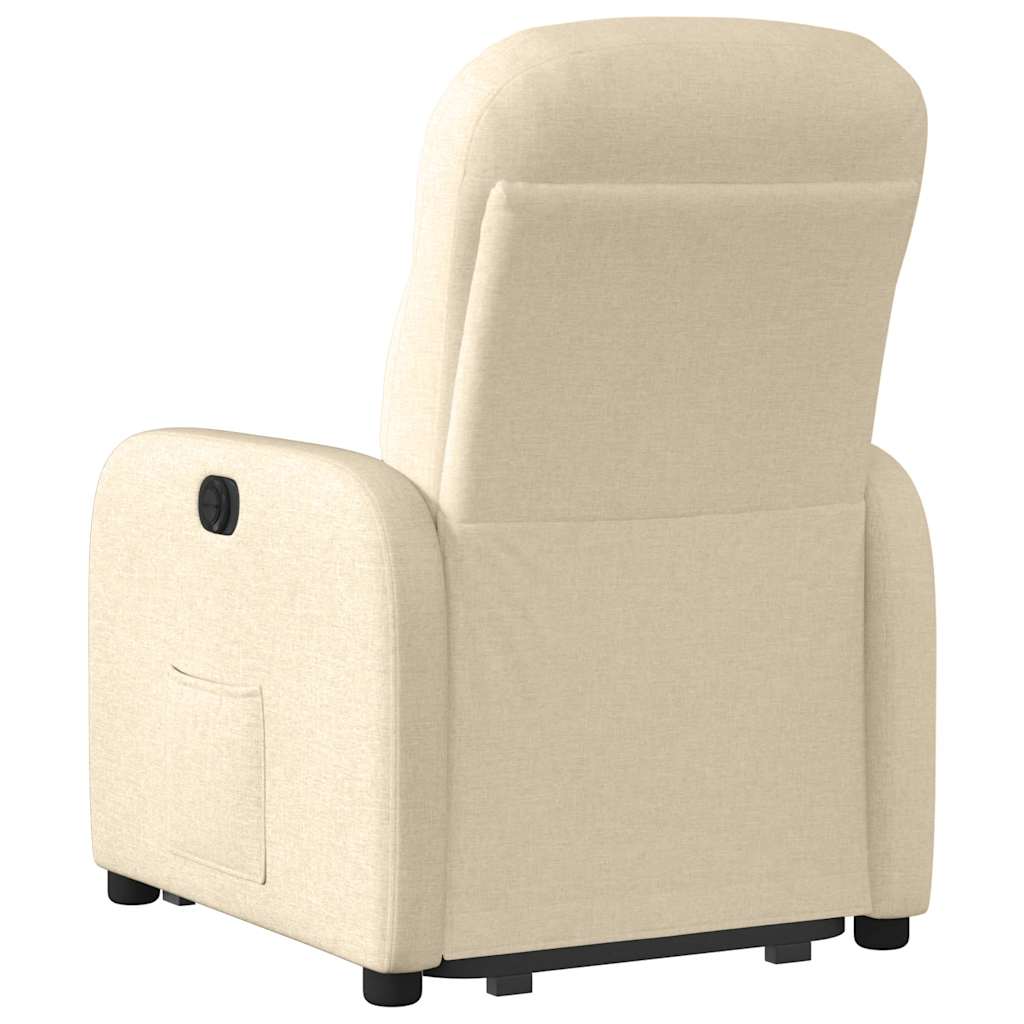 Poltrona Alzapersona Reclinabile Elettrica Crema in Tessuto