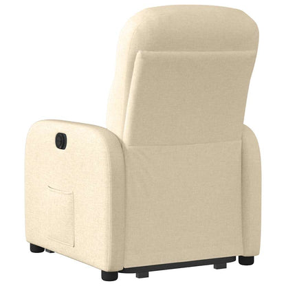 Poltrona Alzapersona Reclinabile Elettrica Crema in Tessuto