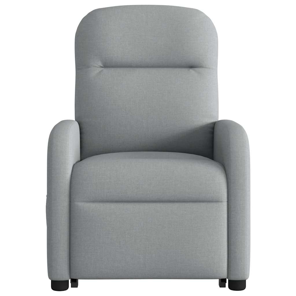Poltrona Alzapersona Massaggi Elettrica Grigio Chiaro Tessuto