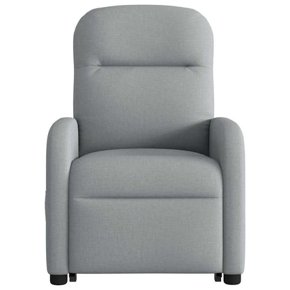 Poltrona Alzapersona Massaggi Elettrica Grigio Chiaro Tessuto