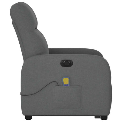 Poltrona Alzapersona Massaggi Elettrica Grigio Scuro Tessuto | homemem39