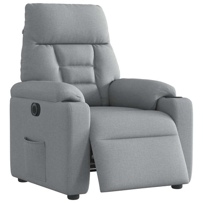Poltrona Elettrica Reclinabile Grigio Chiaro in Tessuto - homemem39