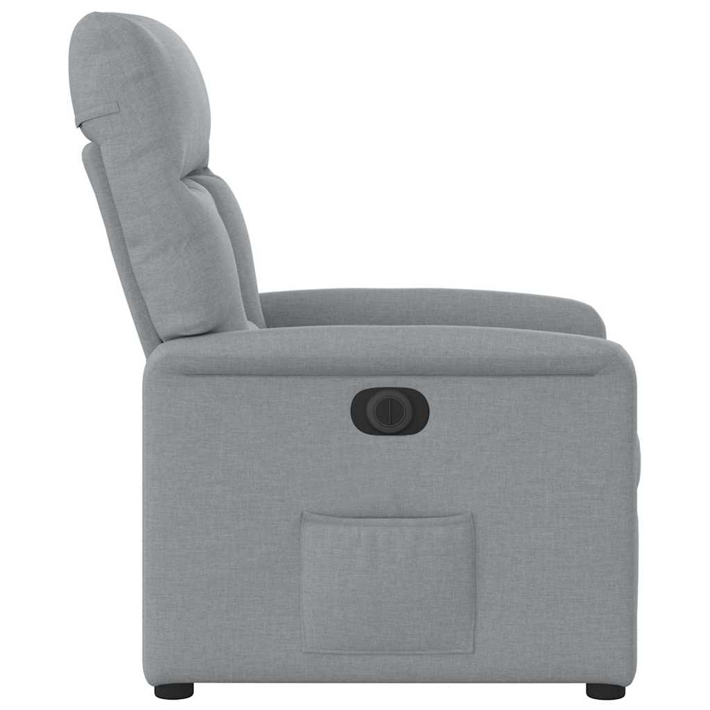 Poltrona Elettrica Reclinabile Grigio Chiaro in Tessuto