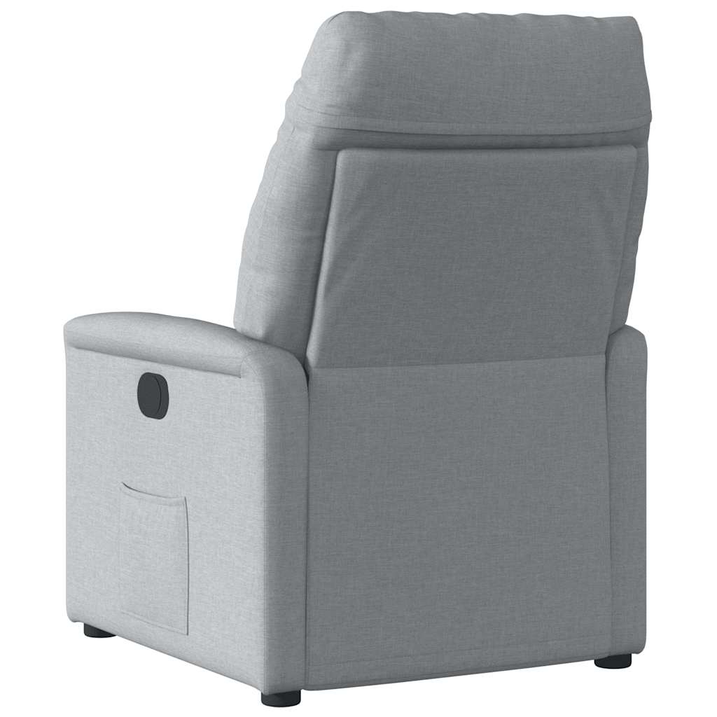 Poltrona Elettrica Reclinabile Grigio Chiaro in Tessuto