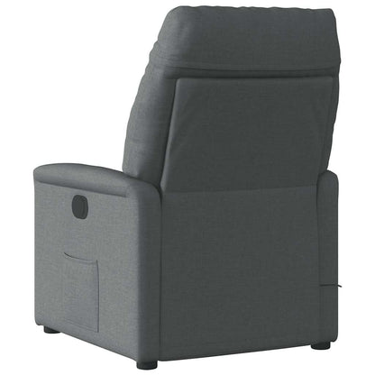 Poltrona Reclinabile Massaggio Elettrica Grigio Scuro Tessuto