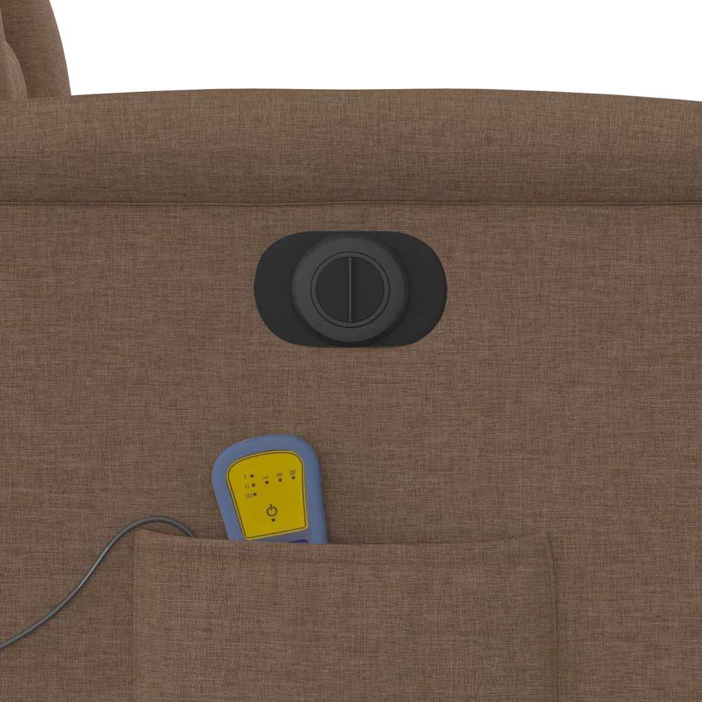 Poltrona Massaggiante Reclinabile Elettrica Marrone in Tessuto - homemem39