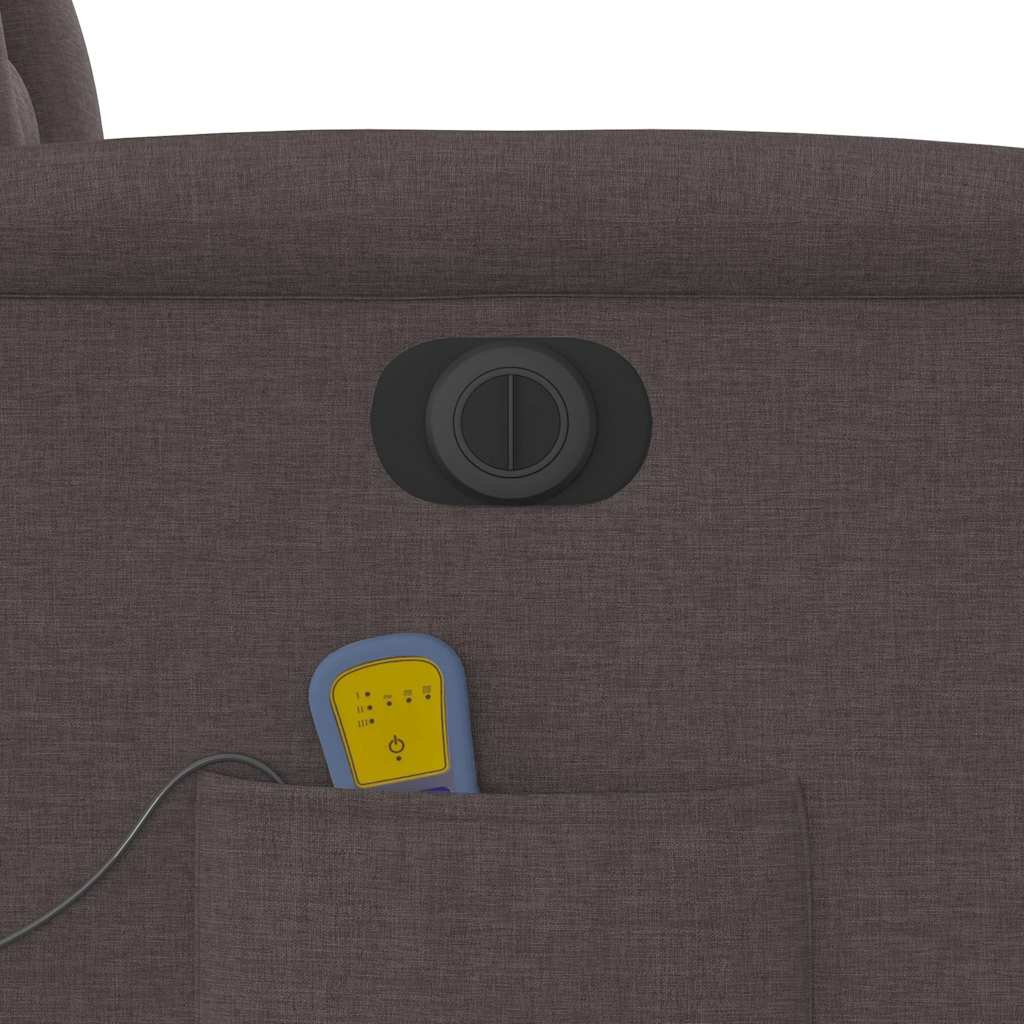 Poltrona Massaggio Reclinabile Elettrica Marrone Scuro Tessuto - homemem39