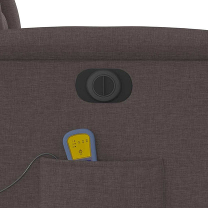 Poltrona Massaggio Reclinabile Elettrica Marrone Scuro Tessuto - homemem39