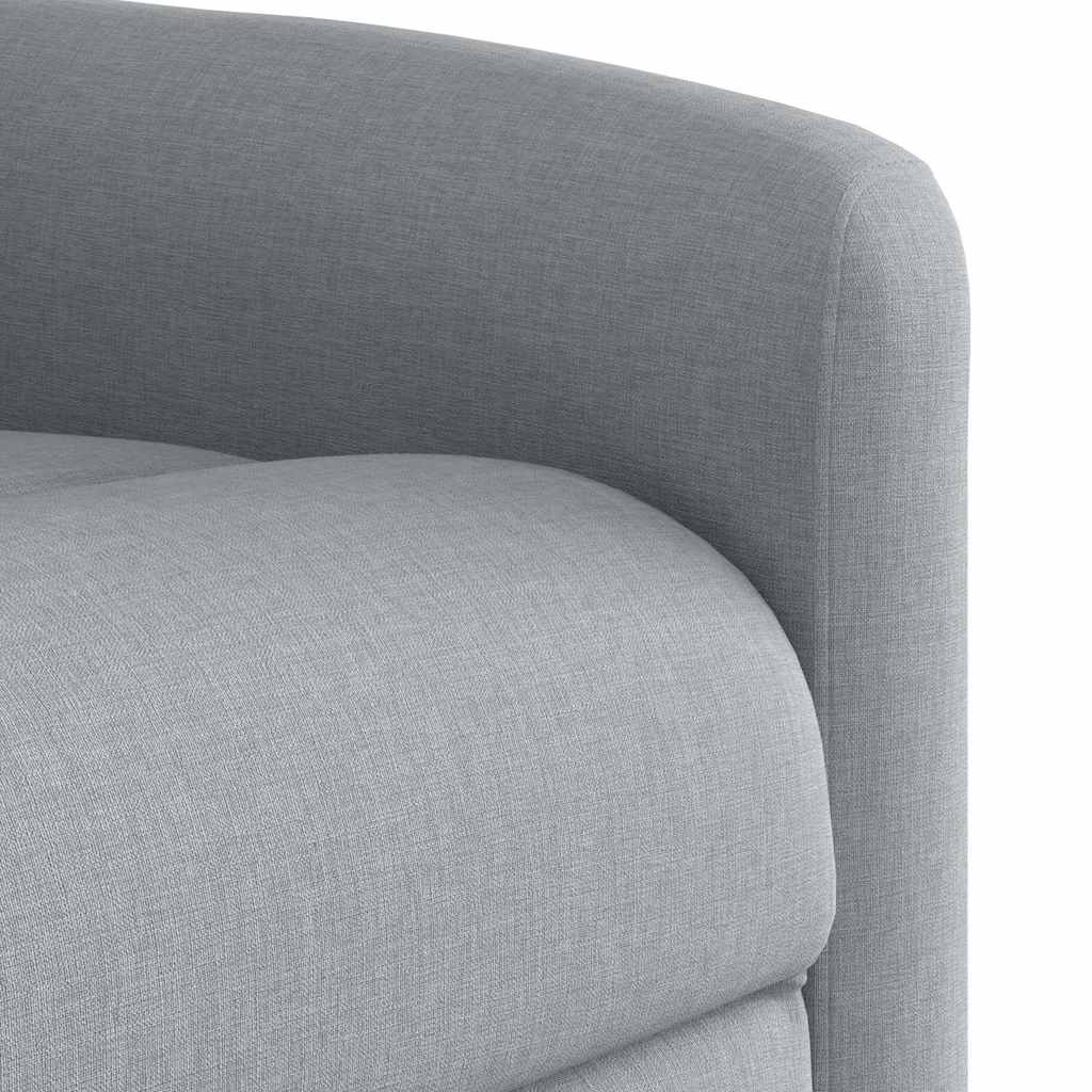 Poltrona Alzapersona Reclinabile Grigio Chiaro in Tessuto