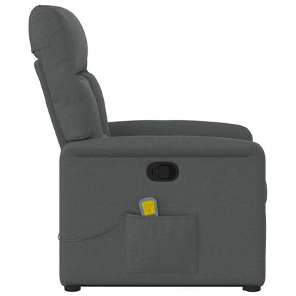 Poltrona Alzapersona Massaggi Reclinabile Grigio Scuro Tessuto