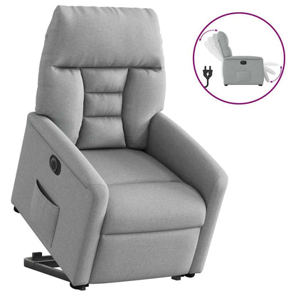 Poltrona Reclinante Alzapersona Elettrica Grigio Chiaro Tessuto | homemem39