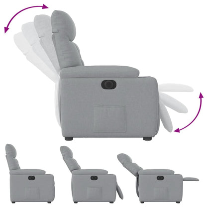 Poltrona Reclinante Alzapersona Elettrica Grigio Chiaro Tessuto - homemem39