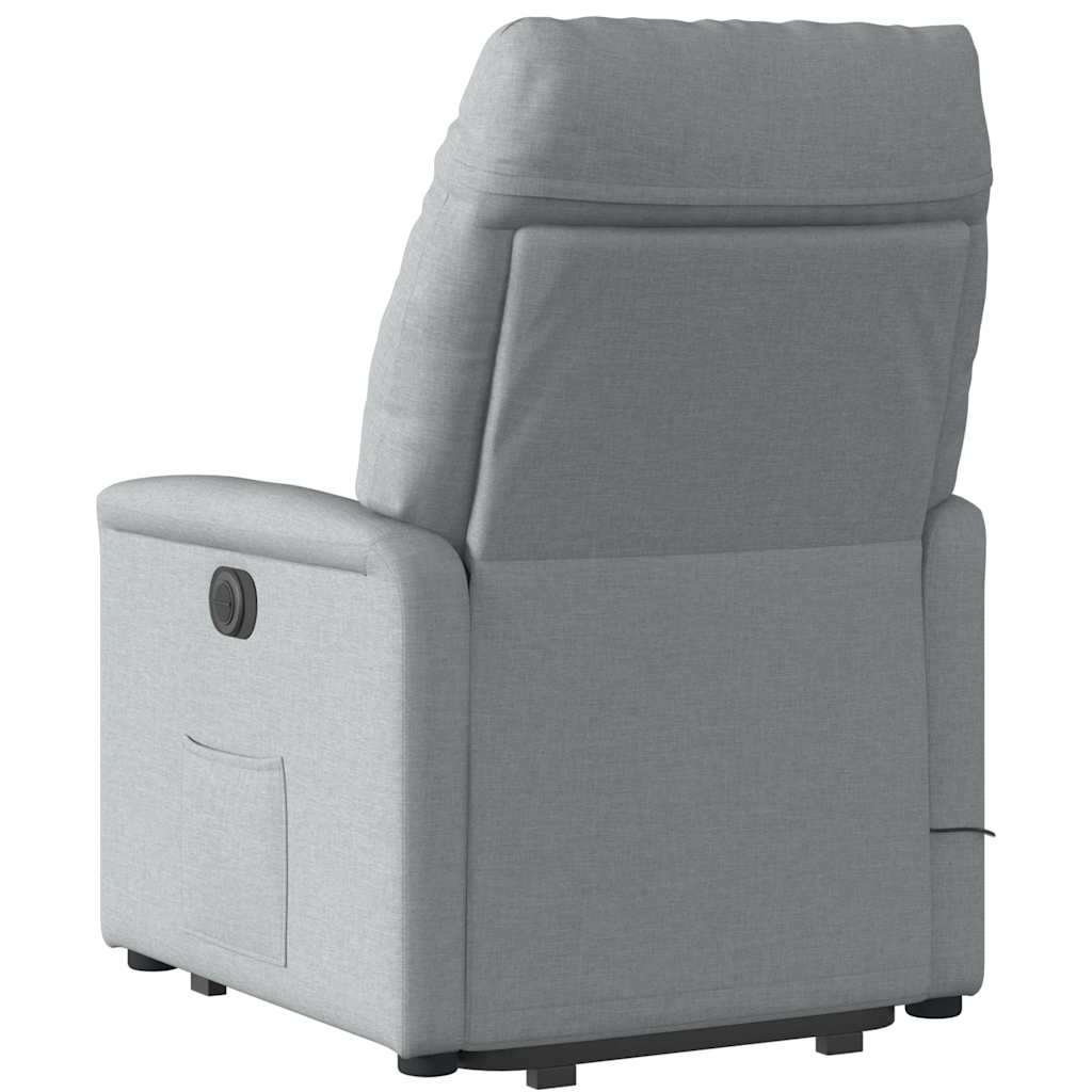 Poltrona Alzapersona Massaggi Elettrica Grigio Chiaro Tessuto