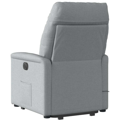 Poltrona Alzapersona Massaggi Elettrica Grigio Chiaro Tessuto