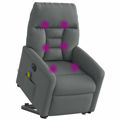 Poltrona Alzapersona Massaggi Elettrica Grigio Scuro Tessuto