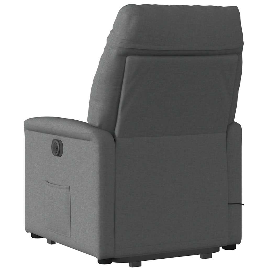 Poltrona Alzapersona Massaggi Elettrica Grigio Scuro Tessuto