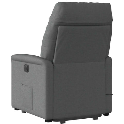 Poltrona Alzapersona Massaggi Elettrica Grigio Scuro Tessuto