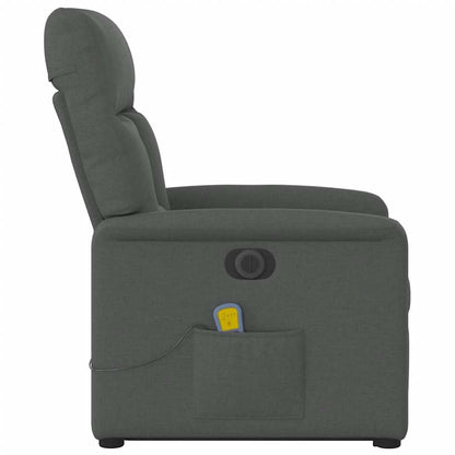 Poltrona Alzapersona Massaggi Elettrica Grigio Scuro Tessuto