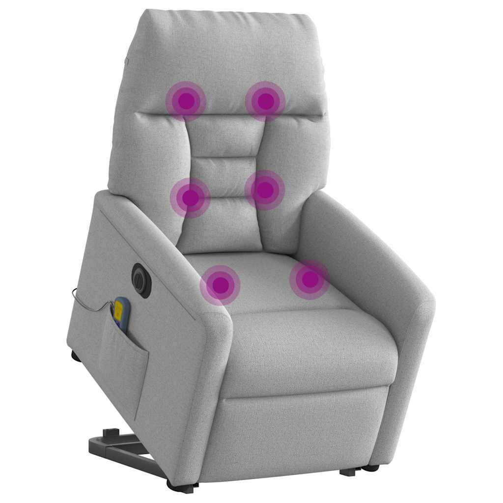 Poltrona Alzapersona Massaggi Elettrica Grigio Nuvola Tessuto | homemem39