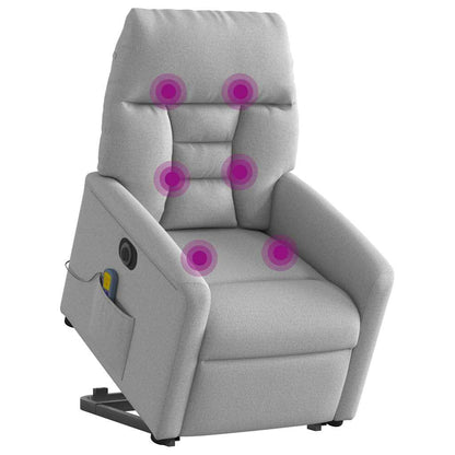 Poltrona Alzapersona Massaggi Elettrica Grigio Nuvola Tessuto | homemem39