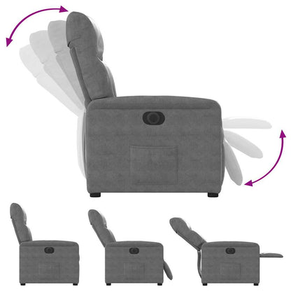 Poltrona Reclinabile Elettrica Grigio Scuro Tessuto Microfibra | homemem39