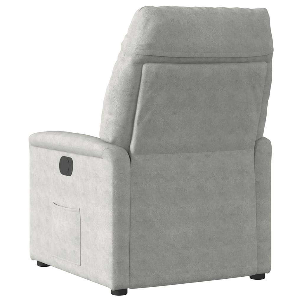 Poltrona Reclinante Massaggi Elettrica Grigio Chiaro Microfibra | homemem39