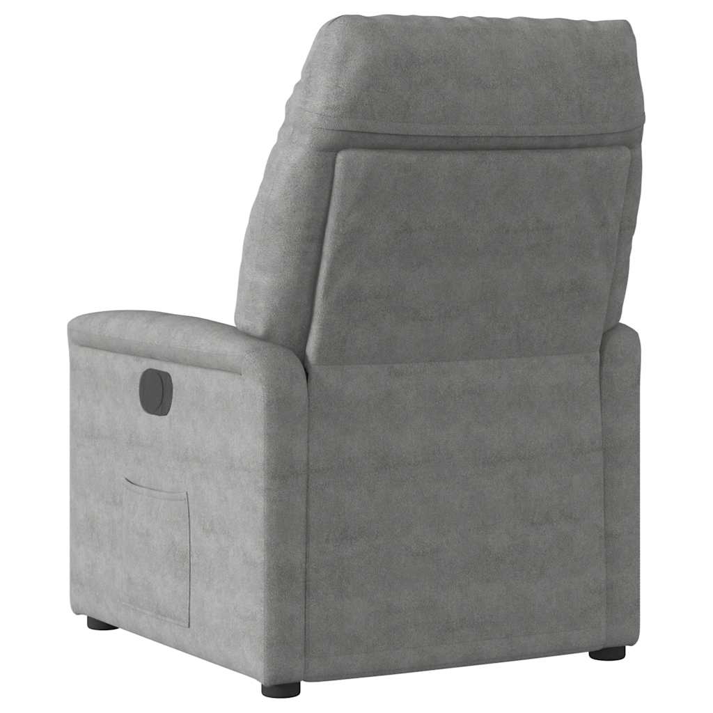 Poltrona Reclinante Massaggi Elettrica Grigio Scuro Microfibra | homemem39
