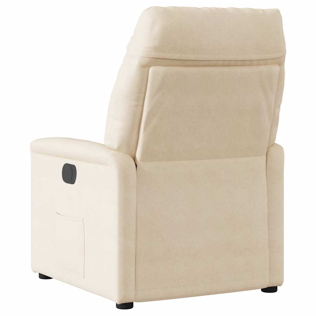 Poltrona Reclinabile Massaggiante Elettrica Beige Microfibra | homemem39