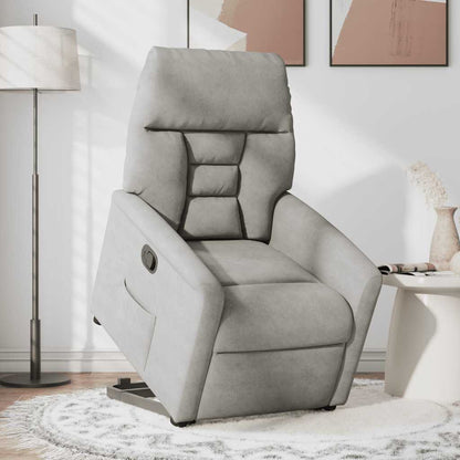 Poltrona Alzapersona Reclinabile Grigio Chiaro Microfibra | homemem39