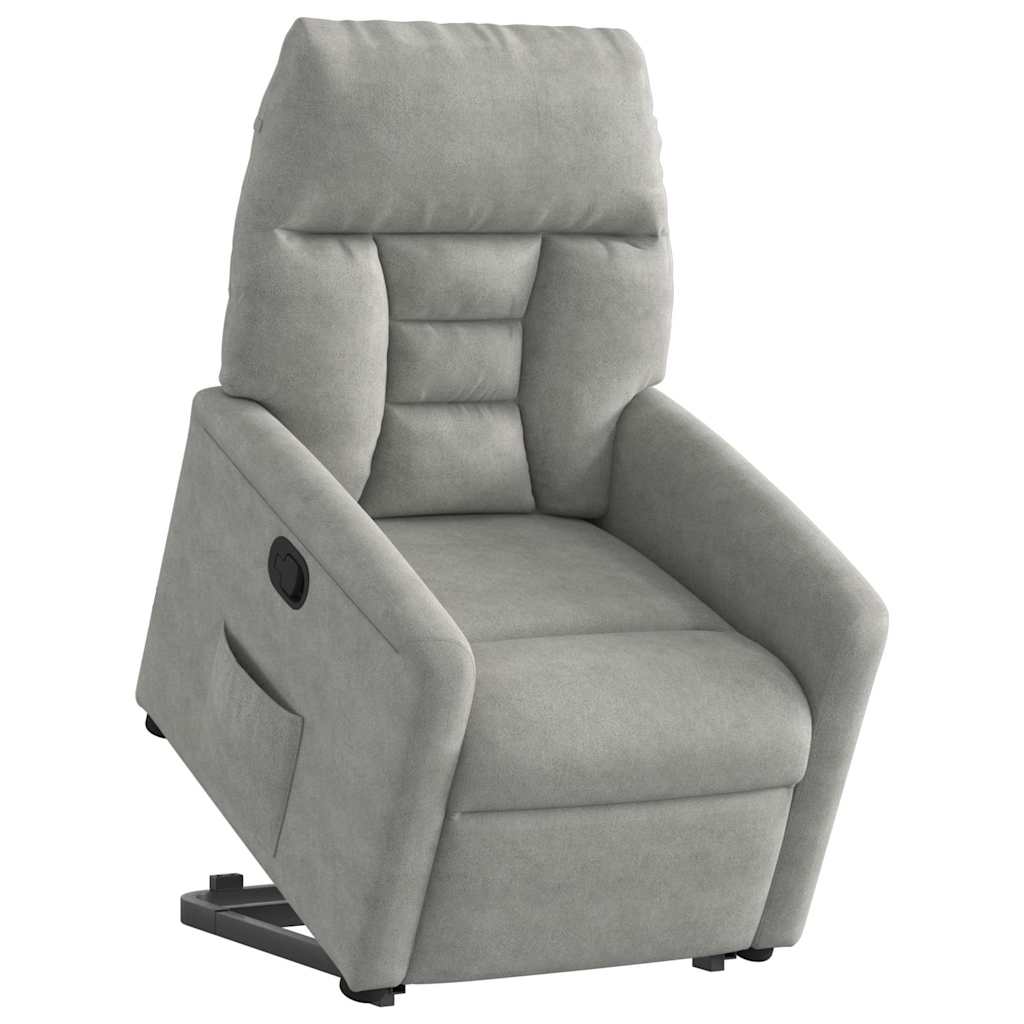 Poltrona Alzapersona Reclinabile Grigio Chiaro Microfibra | homemem39