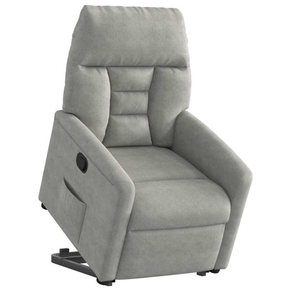 Poltrona Alzapersona Reclinabile Grigio Chiaro Microfibra | homemem39