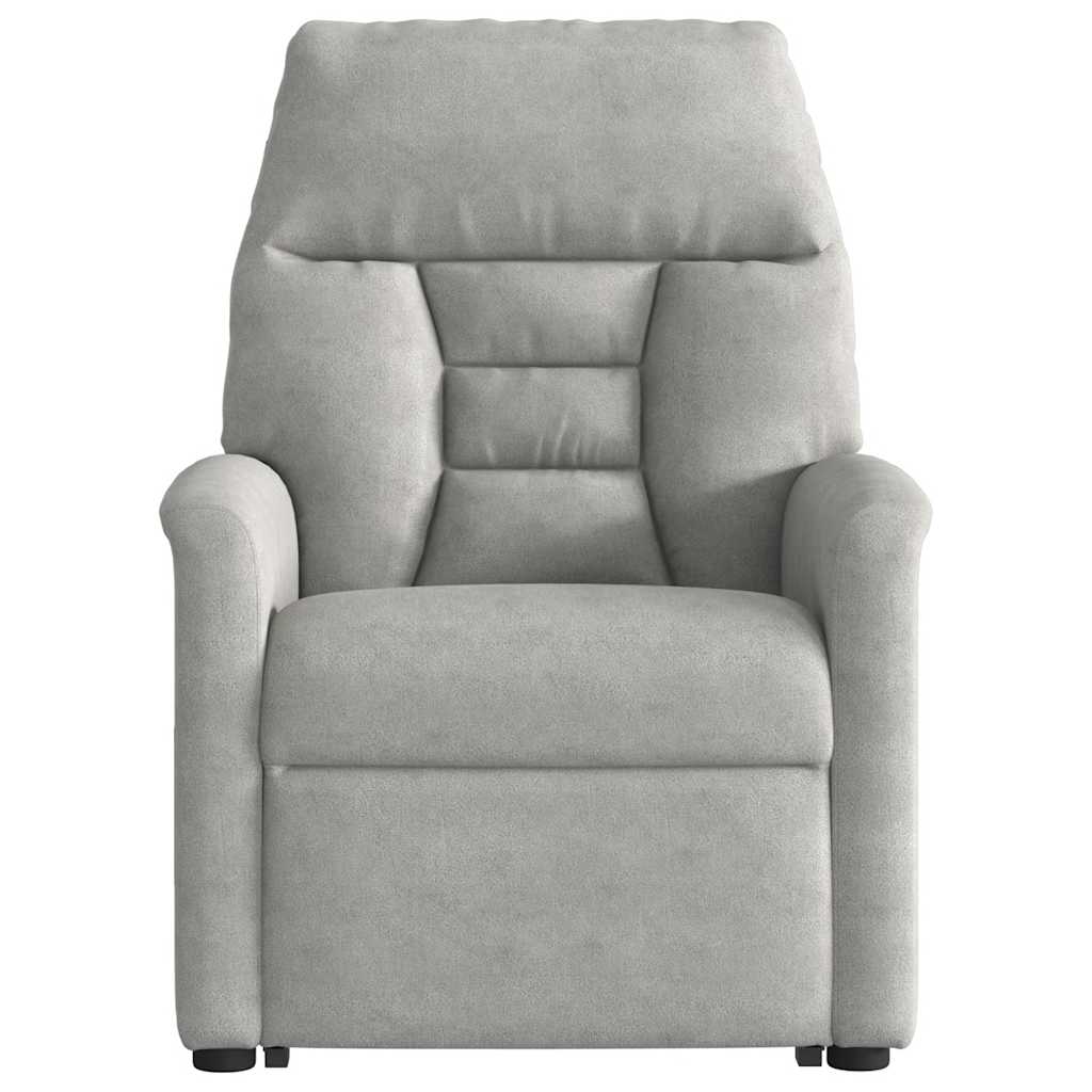 Poltrona Alzapersona Reclinabile Grigio Chiaro Microfibra | homemem39