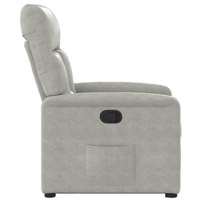 Poltrona Alzapersona Reclinabile Grigio Chiaro Microfibra | homemem39