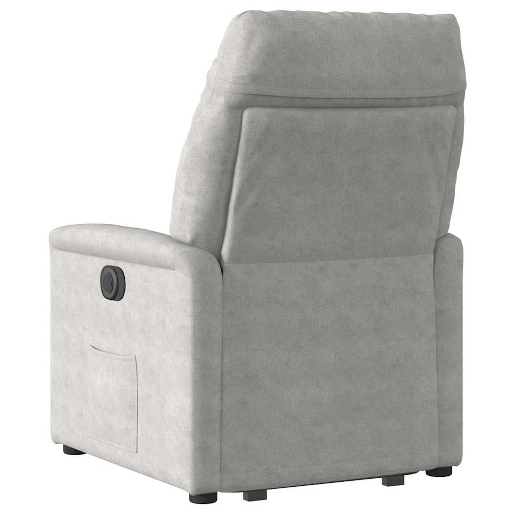 Poltrona Alzapersona Reclinabile Grigio Chiaro Microfibra | homemem39