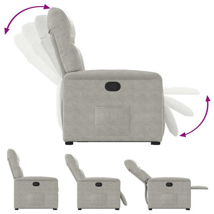 Poltrona Alzapersona Reclinabile Grigio Chiaro Microfibra | homemem39