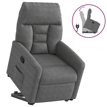 Poltrona Alzapersona Reclinabile Grigio Scuro Microfibra | homemem39